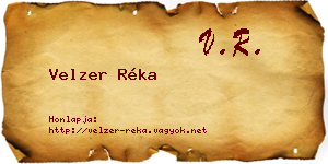 Velzer Réka névjegykártya